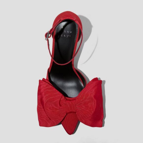 Women's Grace Bow Heels with Memory Foam Insole - A New Day Red 6.5 - Picture 4 of 9